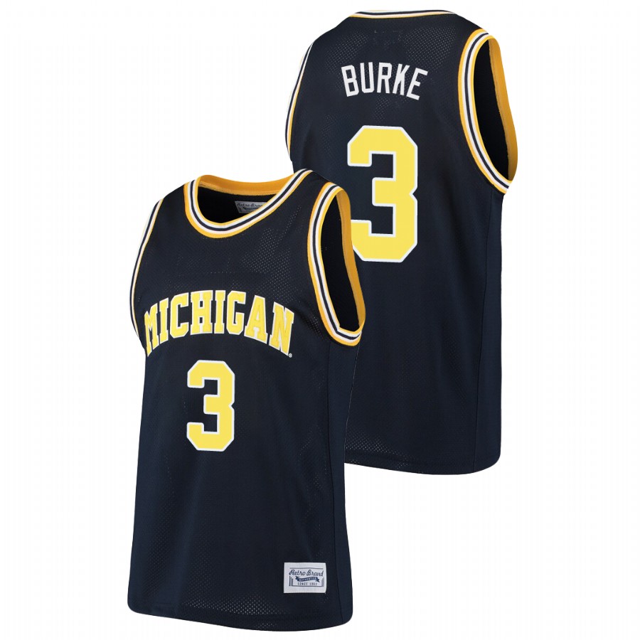 Men's Michigan Wolverines Trey Burke Alumni Basketball Jersey Navy