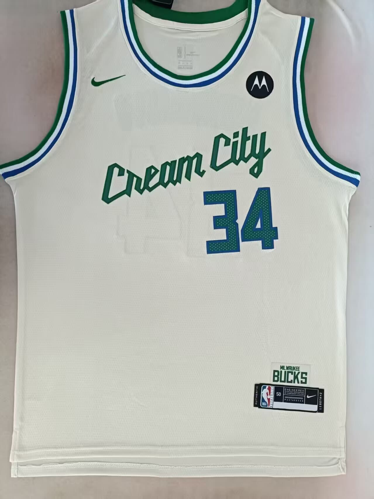 Men's Milwaukee Bucks #34  Giannis Antetokounmpo Cream 2025-26 City Edition Swingman Stitched Basketball Jersey