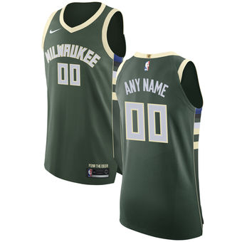 Men's Milwaukee Bucks Nike Green Custom Jersey