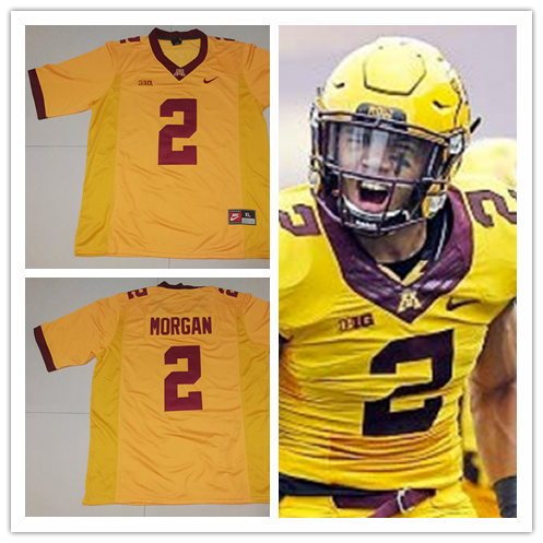Men's Minnesota Golden Gophers #2 Tanner Morgan Nike Gold College Football Jersey