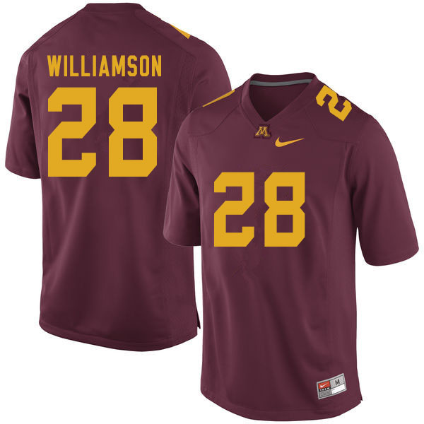 Men's Minnesota Golden Gophers #28 Jason Williamson Nike Maroon College Football Jersey