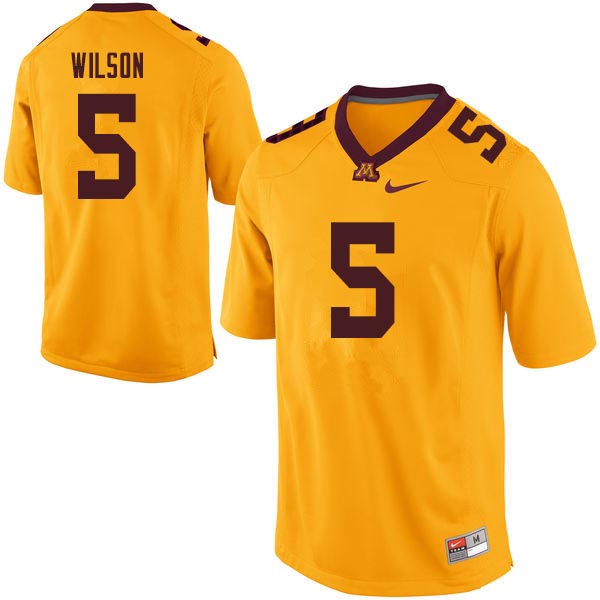 Men's Minnesota Golden Gophers #5 Damien Wilson Nike Gold College Football Jersey