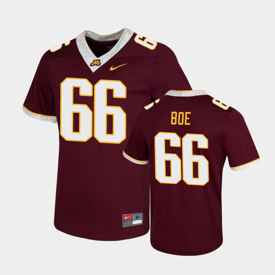 Men's Minnesota Golden Gophers #66 Nathan Boe 2020 Maroon White Nike Untouchable Game Football Jersey