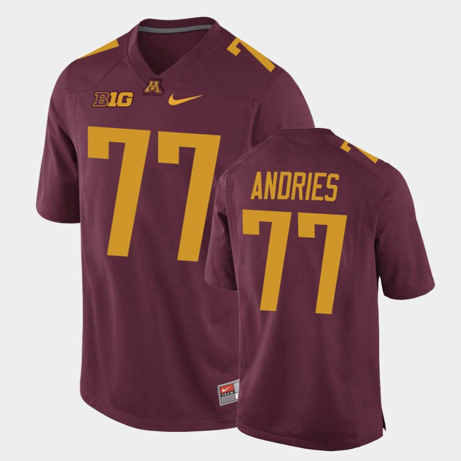 Men's Minnesota Golden Gophers #77 Blaise Andries Nike Maroon College Football Jersey