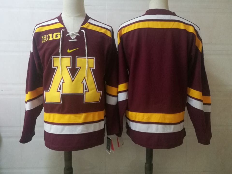 Men's Minnesota Golden Gophers Blank Maroon Nike NCAA College Hockey Jersey