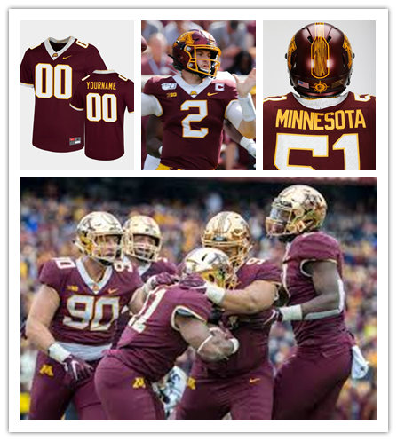 Men's Minnesota Golden Gophers Custom 2020 Maroon White Nike Untouchable Game Football Jersey
