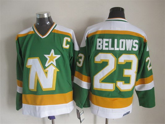 Men's Minnesota North Stars #23 Brian Bellows 1978-79 Green CCM Vintage Throwback Jersey Stitched
