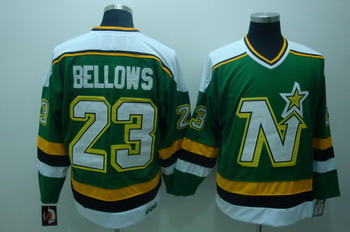Men's Minnesota North Stars #23 Brian Bellows 1988-89 Green CCM Vintage Throwback Jersey Stitched