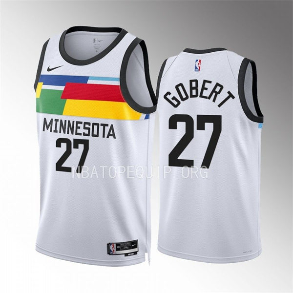 Men's Minnesota Timberwolves #27 Rudy Gobert White 2022-23 City Edition Jersey