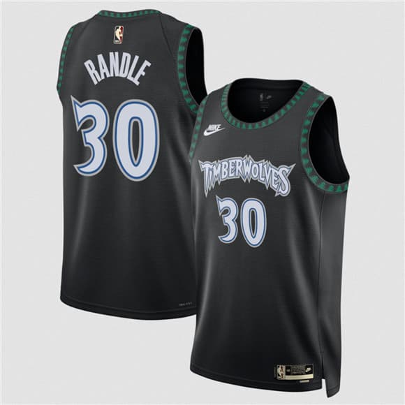 Men's Minnesota Timberwolves #30 Julius Randle Black 2025 Classic Edition Stitched Jersey