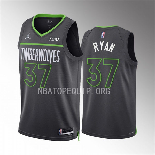Men's Minnesota Timberwolves #37 Matt Ryan 2022-23 Anthracite Statement Edition Player Jersey