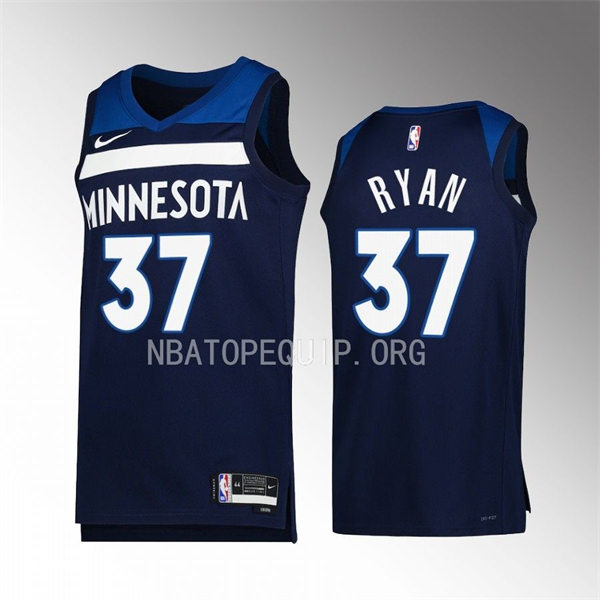 Men's Minnesota Timberwolves #37 Matt Ryan Navy Icon Edition Player Jersey