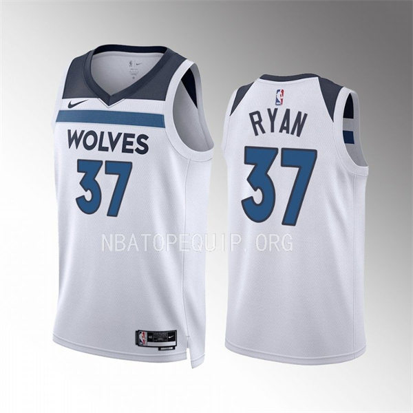 Men's Minnesota Timberwolves #37 Matt Ryan White Association Edition Player Jersey