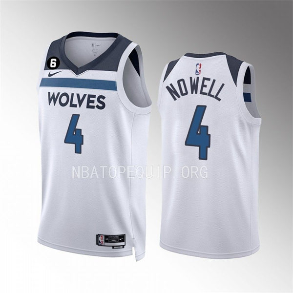 Men's Minnesota Timberwolves #4 Jaylen Nowell White Association Edition Player Jersey