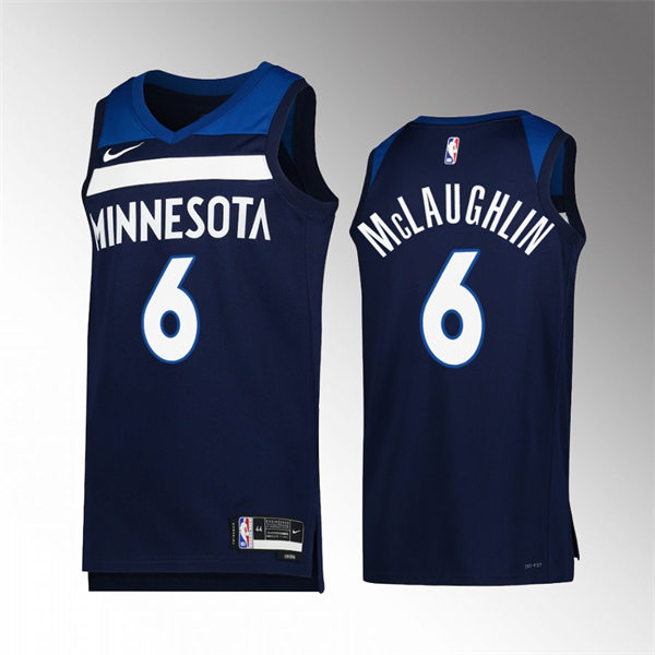 Men's Minnesota Timberwolves #6 Jordan Mclaughlin Navy Icon Edition Player Jersey