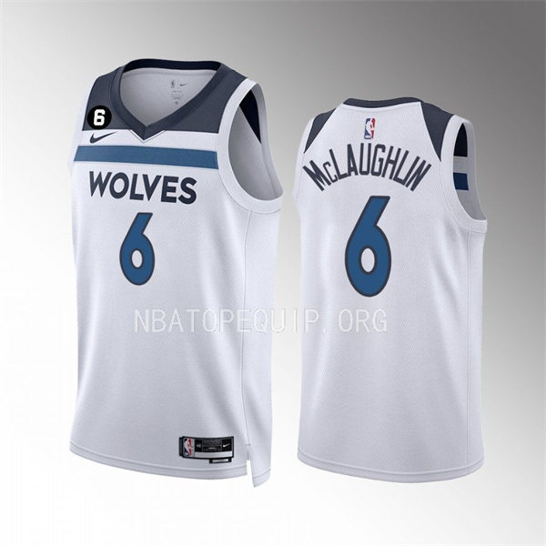 Men's Minnesota Timberwolves #6 Jordan Mclaughlin White Association Edition Player Jersey