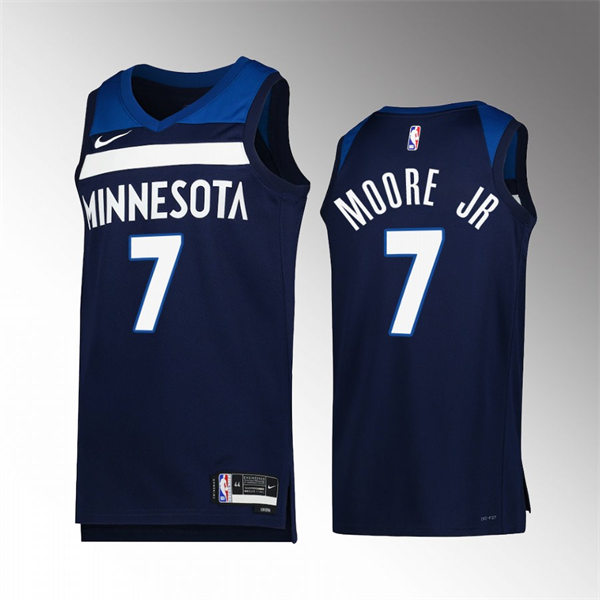 Men's Minnesota Timberwolves #7 Wendell Moore Jr. Navy Icon Edition Player Jersey