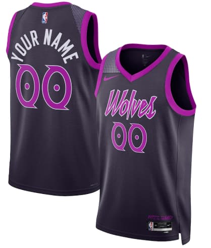 Men's Minnesota Timberwolves Active Player Custom Purple 2025-26 City Edition Stitched Basketball Jersey