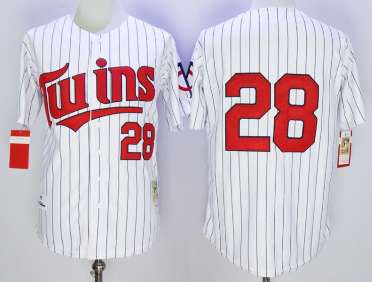 Men's Minnesota Twins #28 Bert Blyleven White Pinstripe 1991 Throwback VINTAGE Baseball Jersey