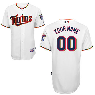 Men's Minnesota Twins Authentic Customized Home White Baseball Jersey Cheap