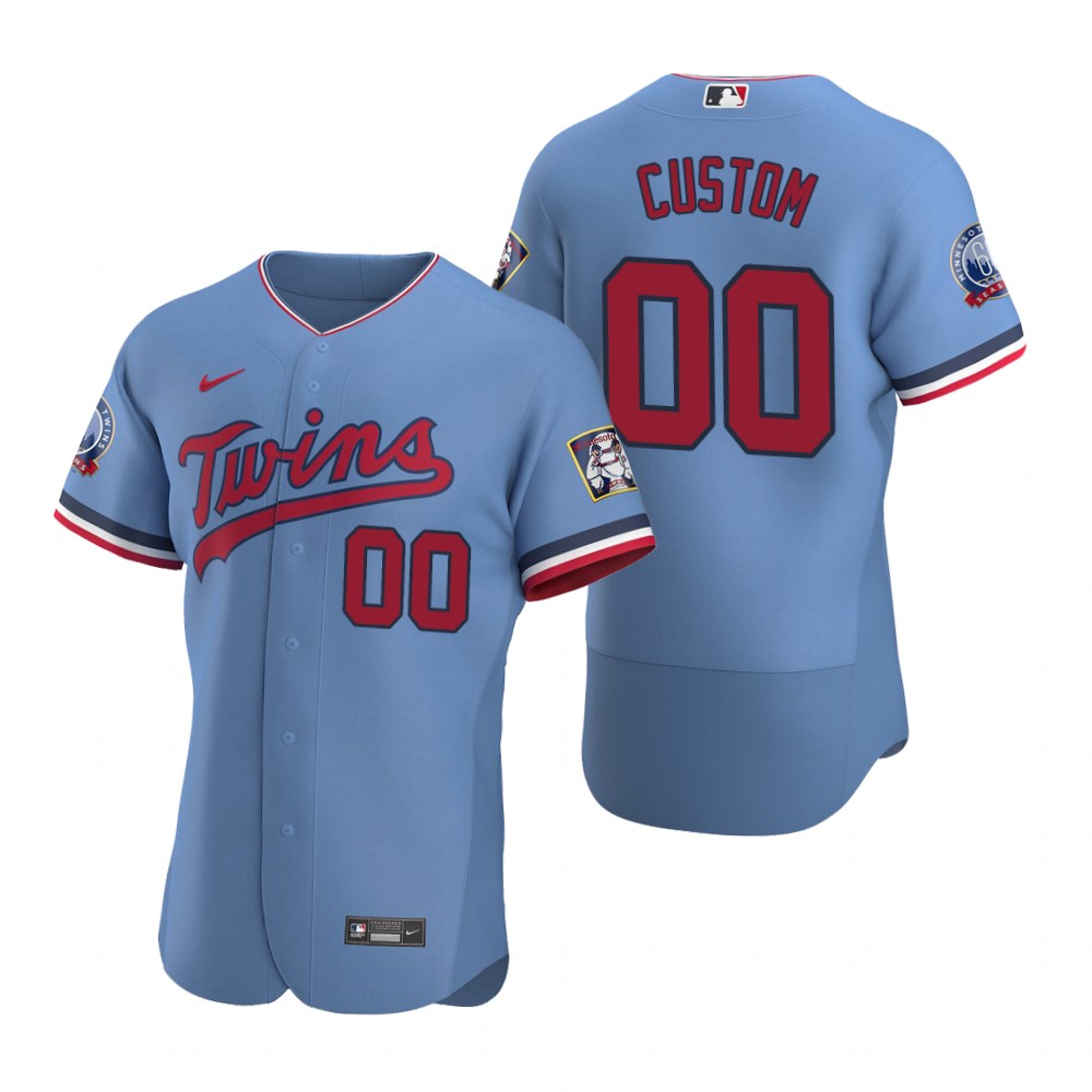 Men's Minnesota Twins Custom Nike Navy Stitched MLB Flex Base Jersey