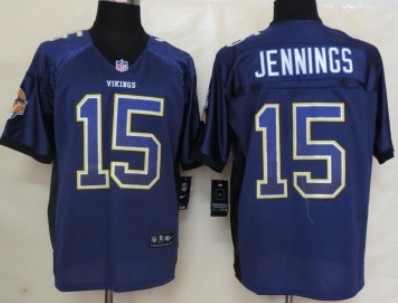 Men's Minnesota Vikings #15 Greg Jennings 2013 Nik Drift Fashion Purple Elite Jersey