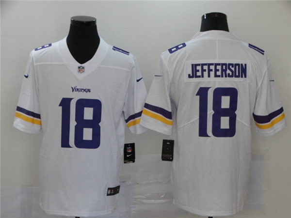 Men's Minnesota Vikings #18 Justin Jefferson Nike White Vapor Untouchable Limited Jersey