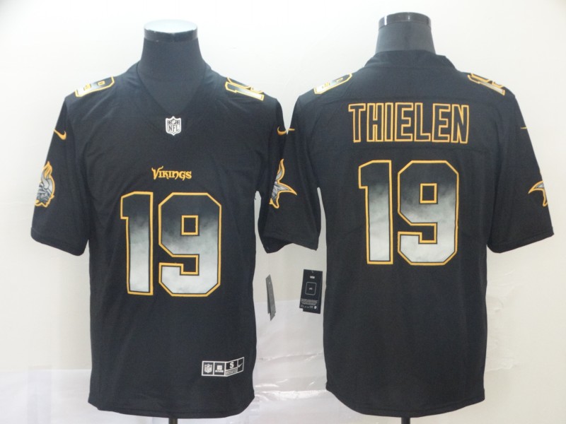Men's Minnesota Vikings #19 Adam Thielen NFL TEAMS Black Smoke Fashion Limited Jersey