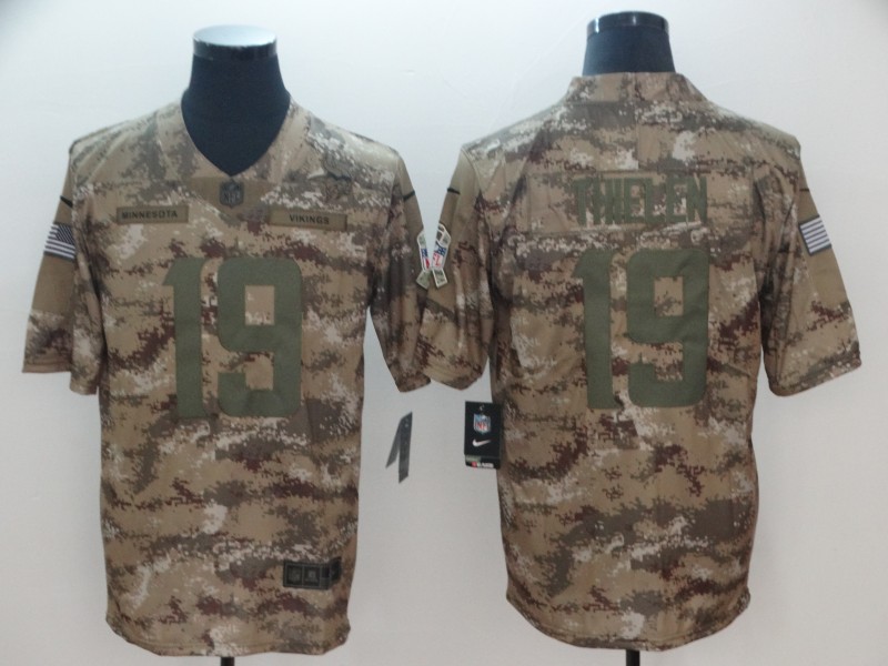Men's Minnesota Vikings #19 Adam Thielen Nike Camo Salute to Service Limited Jersey