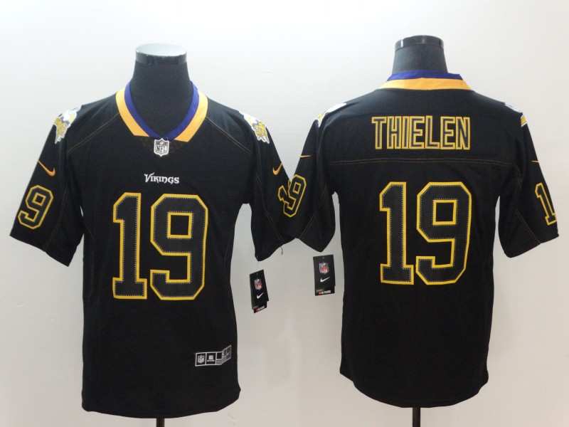 Men's Minnesota Vikings #19 Adam Thielen Nike Lights Out Black Limited Jersey