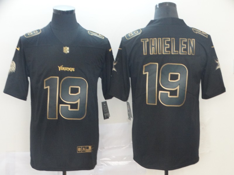 Men's Minnesota Vikings #19 Adam Thielen Nike NFL Vapor Limited Black Golden Jersey