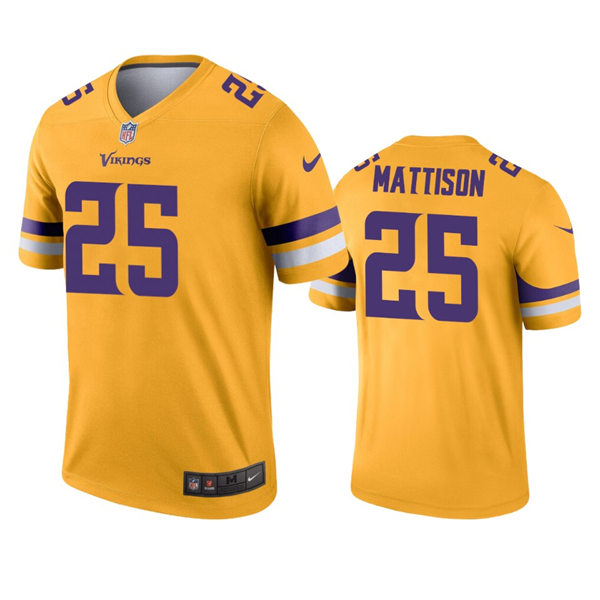 Men's Minnesota Vikings #25 Alexander Mattison Nike Gold Inverted Limited Jersey