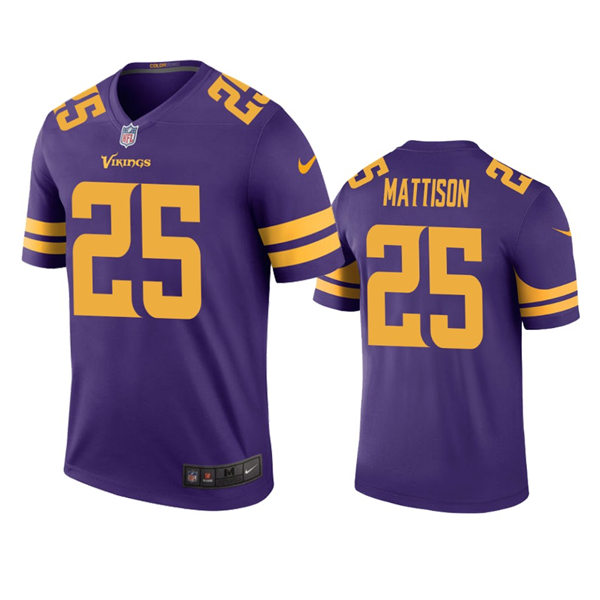 Men's Minnesota Vikings #25 Alexander Mattison Nike Purple Color Rush Vapor Untouchable Limited Jerse