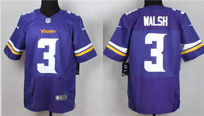 Men's Minnesota Vikings #3 Blair Walsh 2013 Nike Purple Elite Jersey