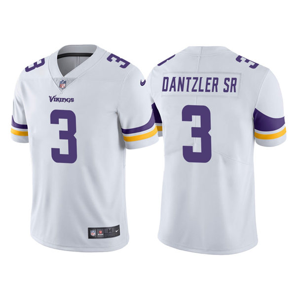 Men's Minnesota Vikings #3 Cameron Dantzler Nike White Vapor Untouchable Limited Jersey