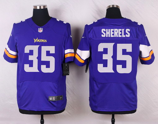 Men's Minnesota Vikings #35 Marcus Sherels Purple Team Color Elite Jersey