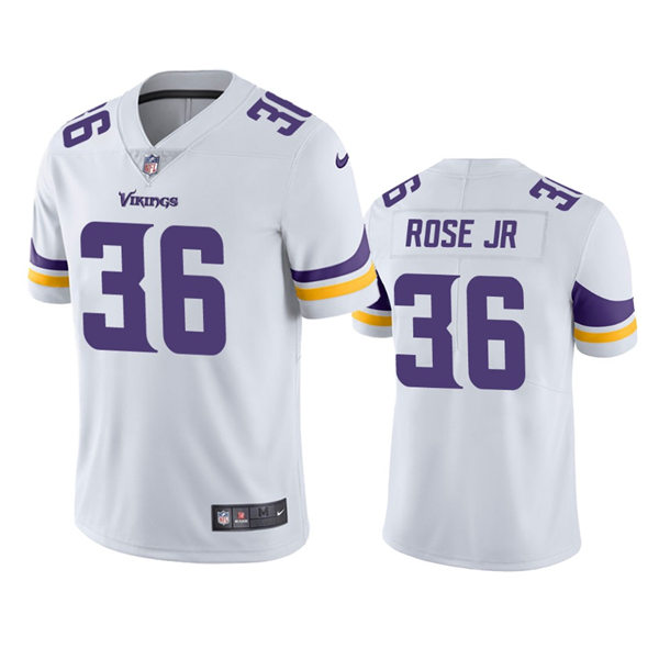 Men's Minnesota Vikings #36 A.J. Rose Jr. Nike White Vapor Untouchable Limited Jersey