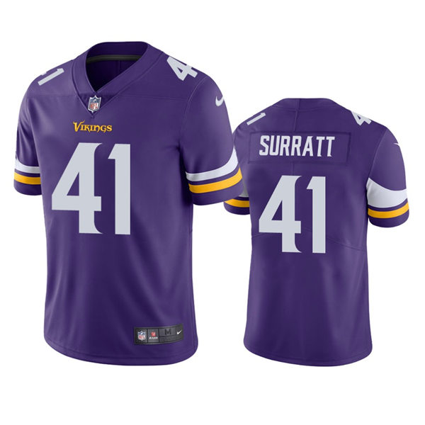 Men's Minnesota Vikings #41 Chazz Surratt Nike Purple Vapor Untouchable Limited Jersey