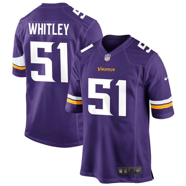 Men's Minnesota Vikings #51 Benton Whitley Nike Purple Vapor Untouchable Limited Palyer Jersey