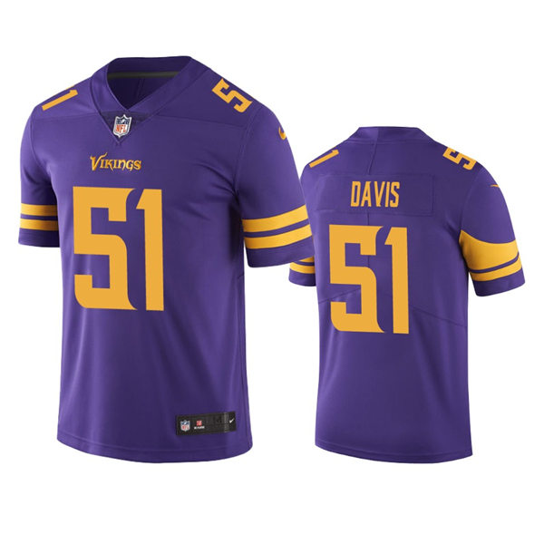 Men's Minnesota Vikings #51 Wyatt Davis Nike Purple Color Rush Vapor Untouchable Limited Jersey