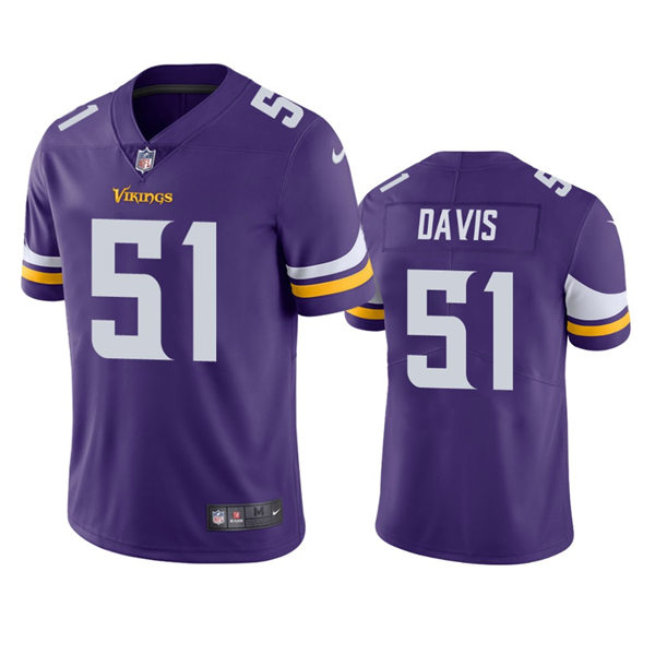 Men's Minnesota Vikings #51 Wyatt Davis Nike Purple Vapor Untouchable Limited Jersey
