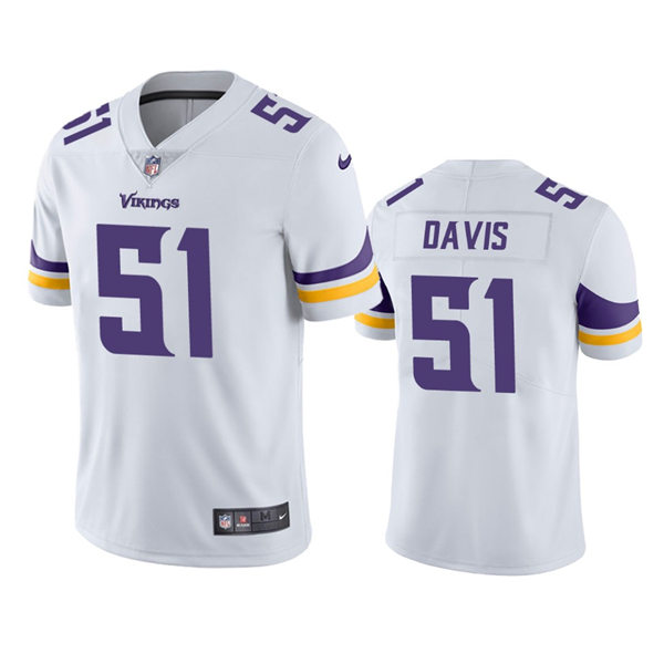 Men's Minnesota Vikings #51 Wyatt Davis Nike White Vapor Untouchable Limited Jersey