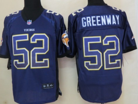 Men's Minnesota Vikings #52 Chad Greenway 2013 Nik Drift Fashion Purple Elite Jersey