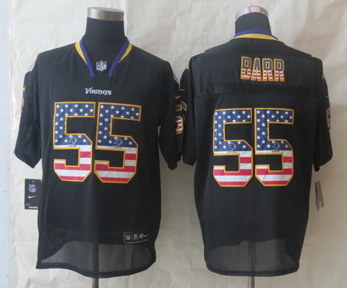 Men's Minnesota Vikings #55 Anthony Barr 2014 USA Flag Fashion Black Nik Elite Jerseys