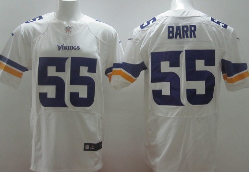 Men's Minnesota Vikings #55 Barr Anthony 2013 White Nik Elite Jersey