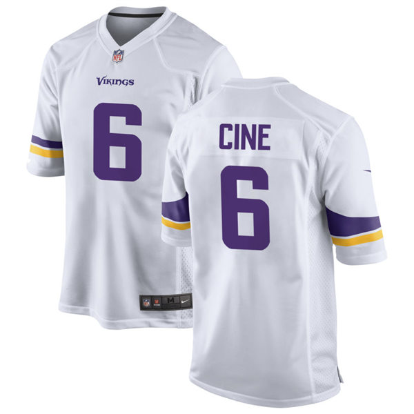 Men's Minnesota Vikings #6 Lewis Cine Nike White Vapor Untouchable Limited Jersey