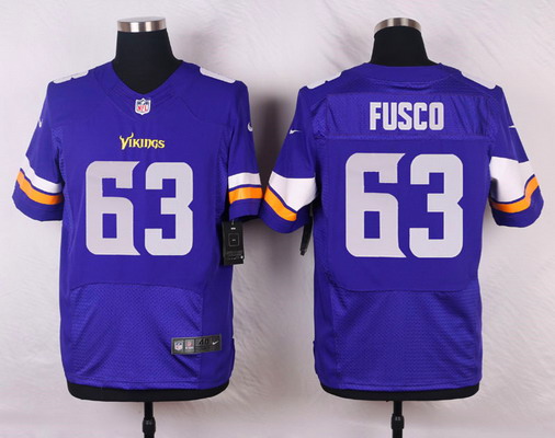 Men's Minnesota Vikings #63 Brandon Fusco Purple Team Color Elite Jersey
