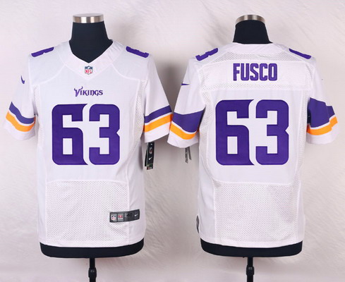 Men's Minnesota Vikings #63 Brandon Fusco White Road Elite Jersey