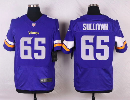 Men's Minnesota Vikings #65 John Sullivan Purple Team Color Elite Jersey