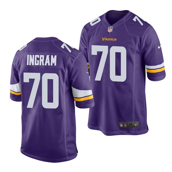 Men's Minnesota Vikings #70 Ed Ingram Nike Purple Vapor Untouchable Limited Jerse